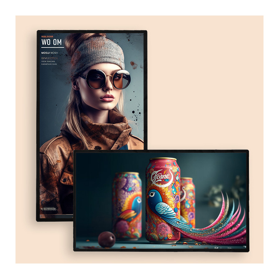 Ecran publicitaire mural multimédia Luminosité 350 nits  A9 32"