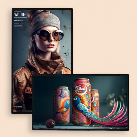 Ecran publicitaire mural multimédia Luminosité 350 nits  A9 32"