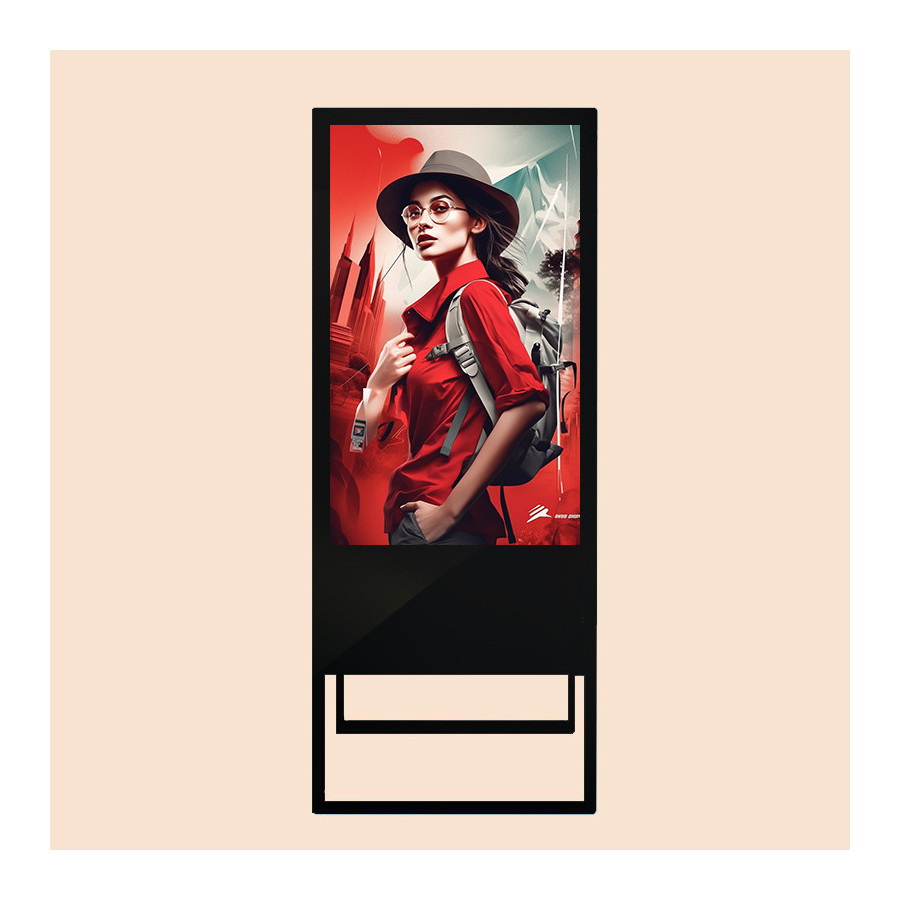 Ecran publicitaire chevalet multimédia 49" version tactile