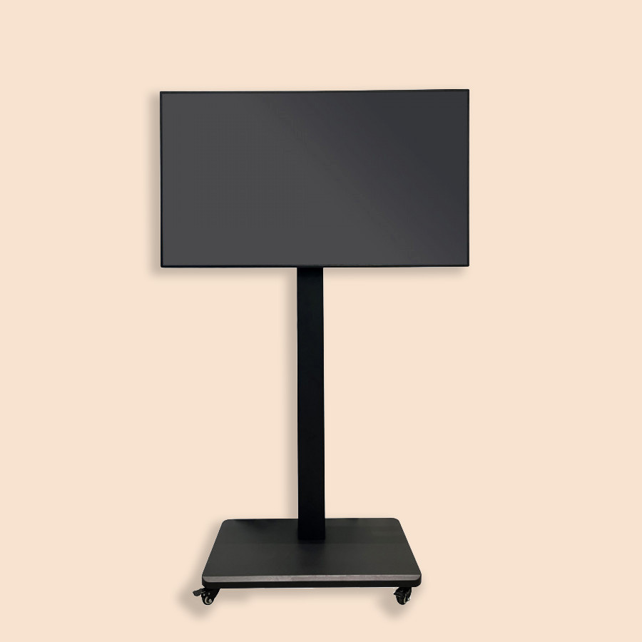 Pied mobile noir pour écran publicitaire de 32 à 65 pouces