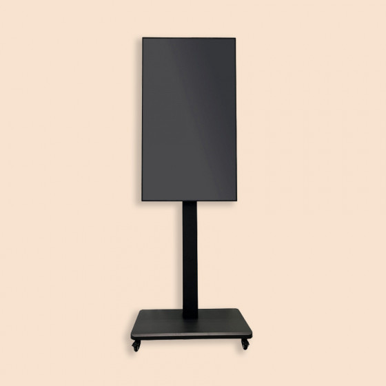 Pied mobile noir pour écran publicitaire de 32 à 65 pouces