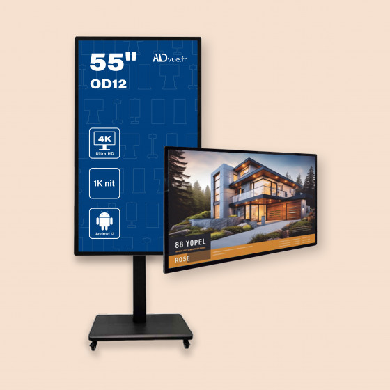 Écran Vitrine Pro 49" 2K HD - Haute Luminosité 2500 nits | Android