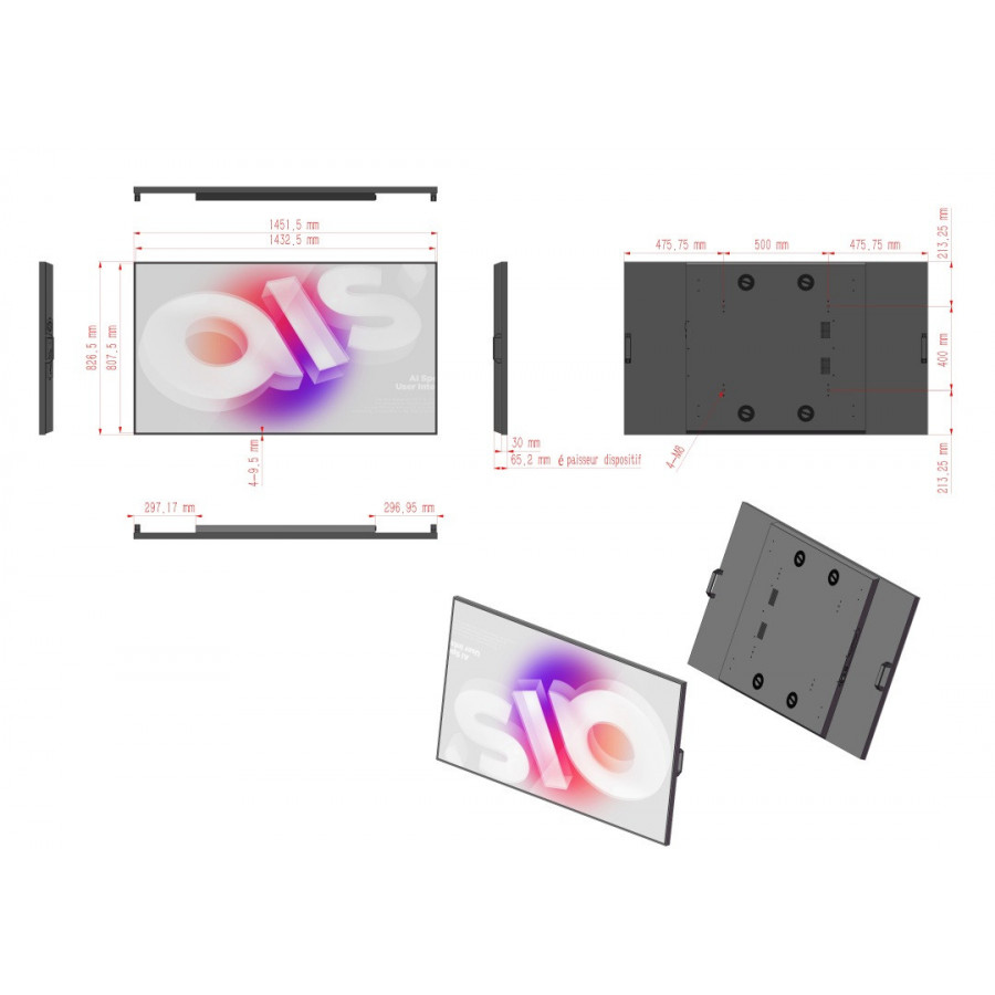 Écran Vitrine Pro 65" 2K | Haute Luminosité 4000 nits |Prix Imbattable