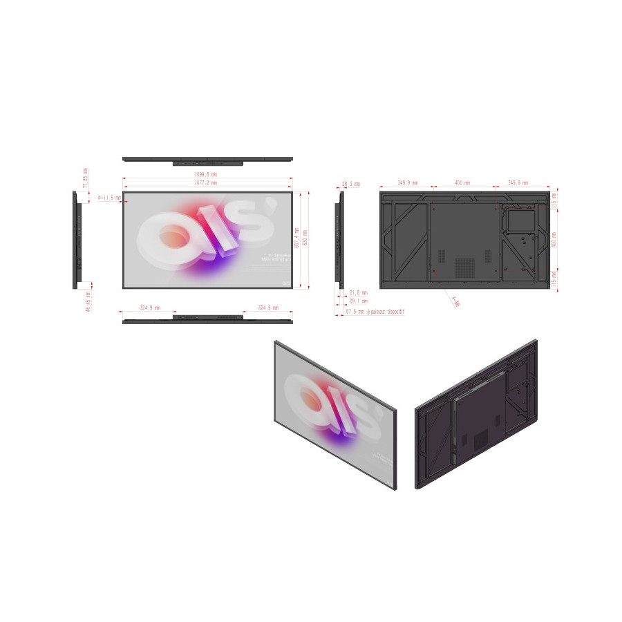 Écran Vitrine Pro 49" 2K HD - Haute Luminosité 2500 nits | Android