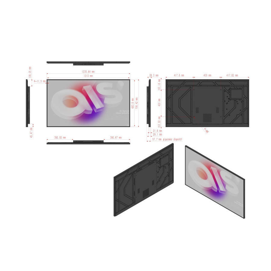 ADVUE BG55OD12: Ecran Professionnel Dynamique 55" 4K 1000 nits Android