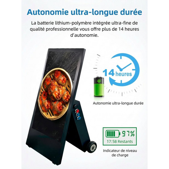 Stop trottoir Numérique 43" | Chevalet Digital Extérieur Haute Luminosité