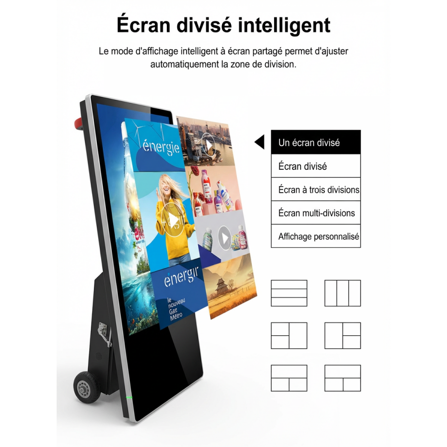 Stop trottoir Numérique 43" | Chevalet Digital Extérieur Haute Luminosité